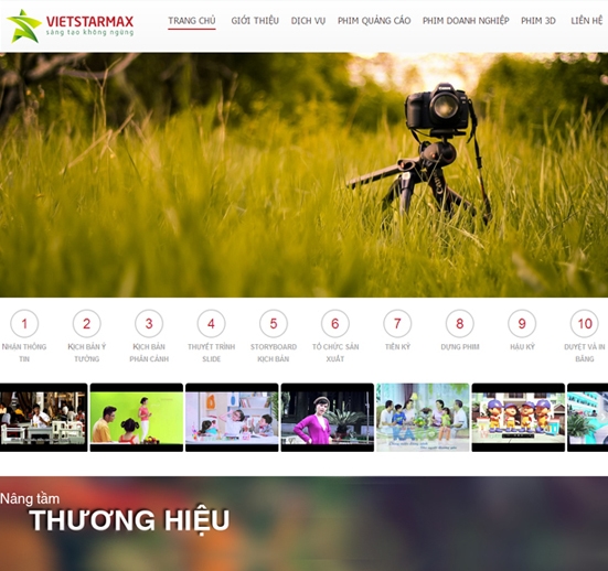 Giao diện thiết kế website sanxuattvc.vn trên máy tính