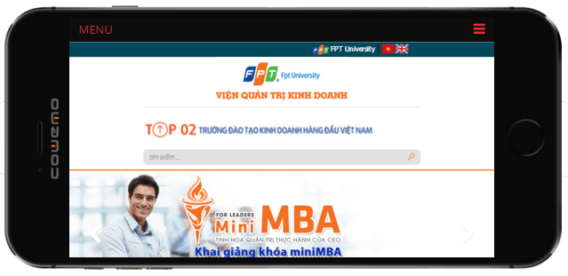 Website FSB thiết kế hiển thị di động